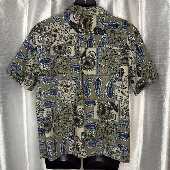 Bobbie Brooks Paisley Button Up Short Sleeve Top Collar V Neck Women’s 22W/24W - Picture 4 of 6